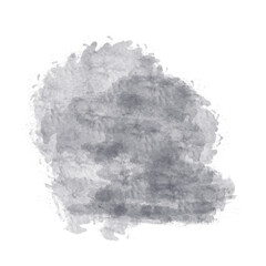 Night dark sky spot illustration isolated on white background. Black, grey clouds, smoke hand drawn. Backdrop mystical element for design scene Halloween, gothic background