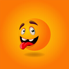 Cheerful, satisfied, smiling, happy, laughing Smile or Emoji. Emotions. Design element for advertising, posters, prints for clothing, banners, covers, children's products, websites, social networks

