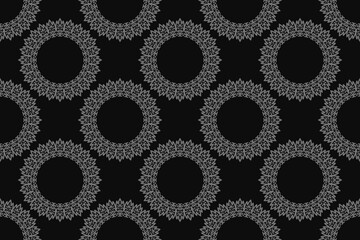 Seamless tile with Islam, Arabic, Indian, ottoman motifs. Majolica pottery tile. Portuguese and Spain azulejo. Ceramic tile in talavera style. Vector illustration.