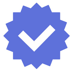 blue verify check icon