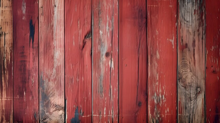 Old red wood background, rustic wooden. generative ai.