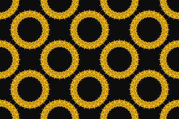 Seamless tile with Islam, Arabic, Indian, ottoman motifs. Majolica pottery tile. Portuguese and Spain azulejo. Ceramic tile in talavera style. Vector illustration.