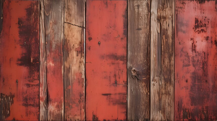 Old red wood panels. generative ai.