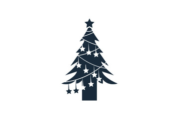 Christmas tree vector on white background.