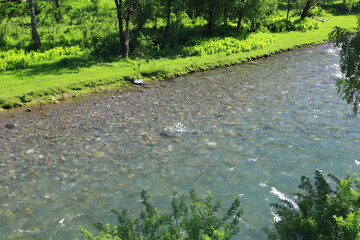 Beautiful summer landscape with mountainous terrain