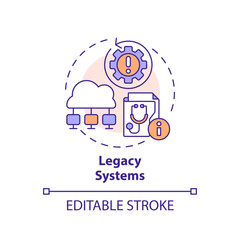 2D editable multicolor icon legacy systems concept, isolated vector, health interoperability resources thin line illustration.