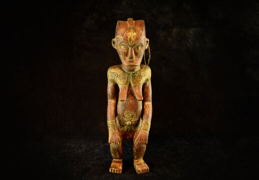 wooden african statue, sculpture
