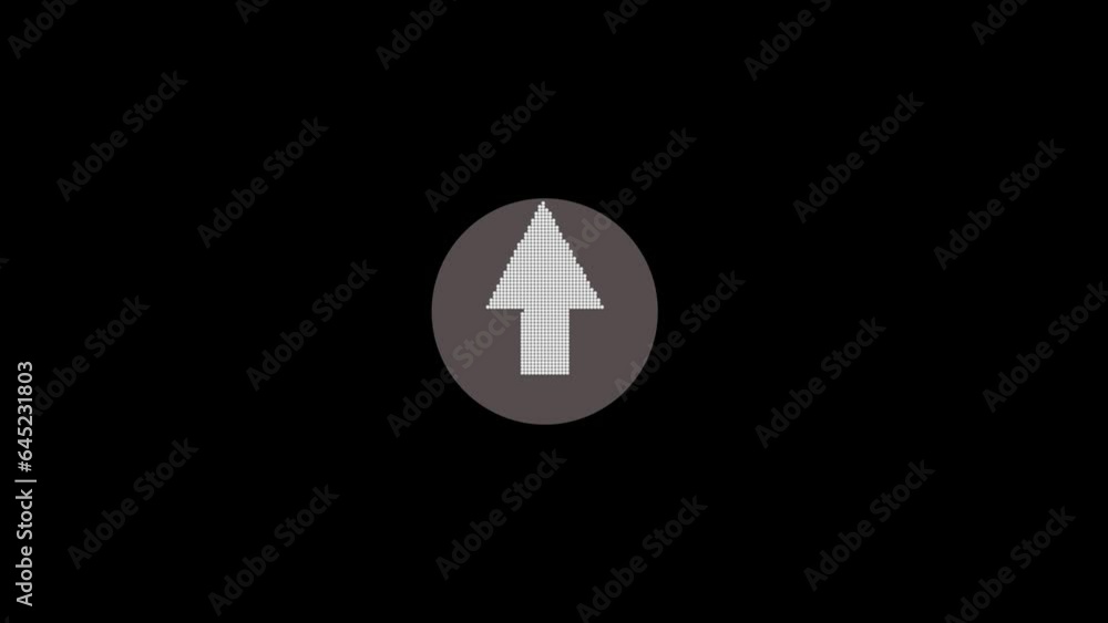 Aufkleber glowing arrow animation on a black, white background and swipe up move animated
