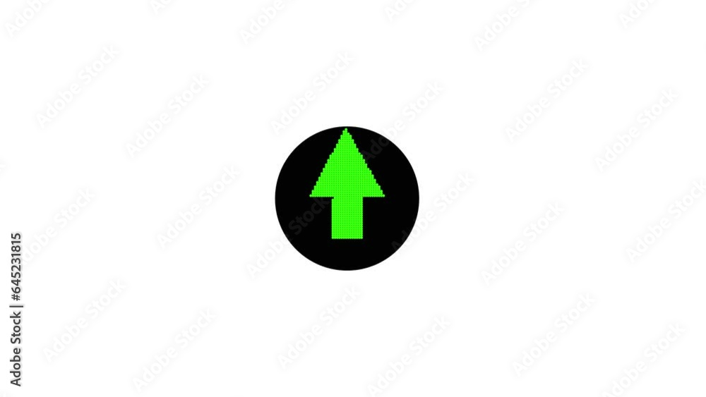 Aufkleber glowing arrow animation on a black, white background and swipe up move animated