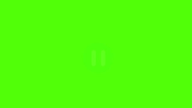 video pause, play stop button green screen high quality 4k icons animation
