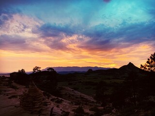 sunset in the mountains