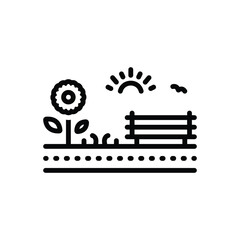 Black line icon for garden 