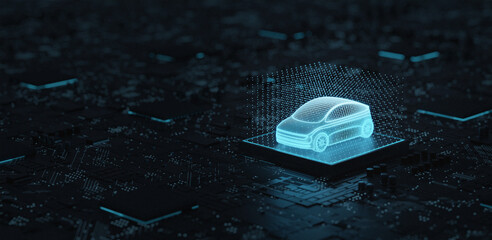 Artificial Intelligence Technology in Autonomous Driving, Future Car Software Technology.
Self-Driving Car, Autonomous Vehicle, Driverless Car, Robo-Car, 3D illustration, 3D rendering.