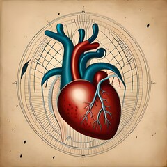 heart in the background Generated AI