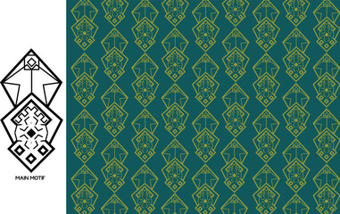 Vector seamless batik songket motif from indonesian for printing , clothing , card , cotton ,carpet and another textile product. Border pattern isolated. Arabic, aztec ,songket, ikat, batique, ulos.