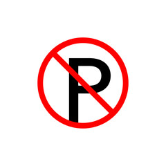 No Parking sign. Printable stickers. Vector. Isolated on white background.