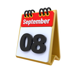 08 September Calendar icon 3d