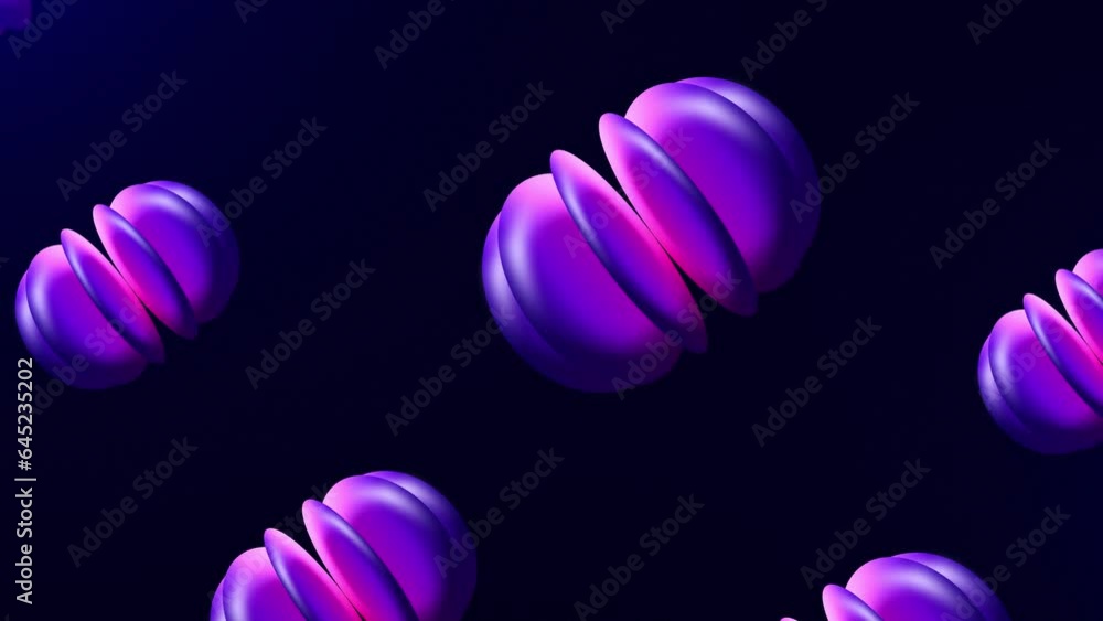 Poster abstract animation with rotating and moving gradient circles, neon circle lighting. modern design. 3