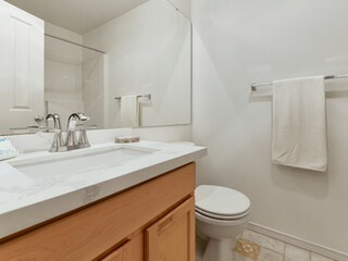 Modern residential bathroom interior
