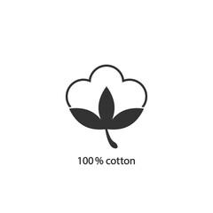 100% Cotton Icon, Cotton Flower Icon, Ball, Fiber Vector Art Illustration