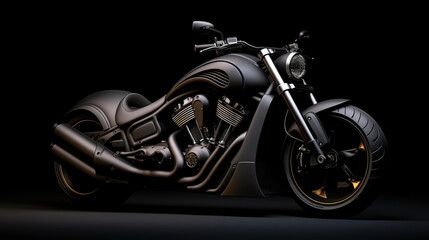 Obraz na płótnie Canvas 3D render of motorcycle wiht a black background