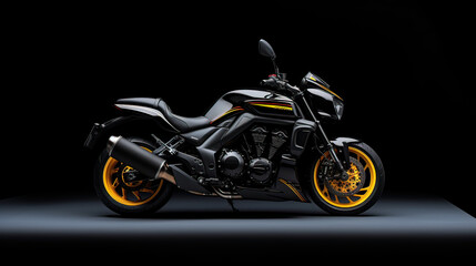 Obraz na płótnie Canvas 3D render of motorcycle wiht a black background