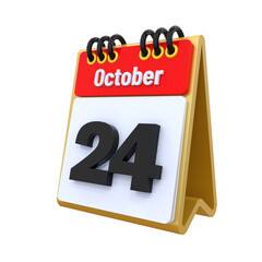 24 October Calendar icon 3d