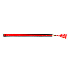 High-quality pencil PNG illustration of red color
