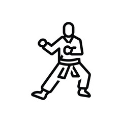 Black line icon for judo 
