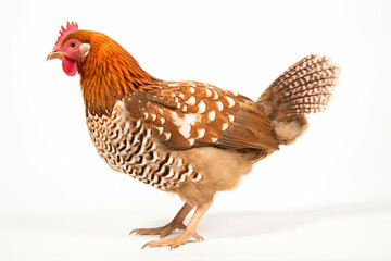 Fototapeta premium a chicken with a red head and a white body