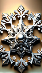 Crafting Elegance: Metalwork Snowflakes.(Generative AI)