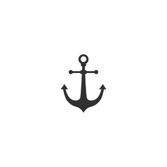 Anchor vector icon logo Nautical maritime sea ocean boat illustration 