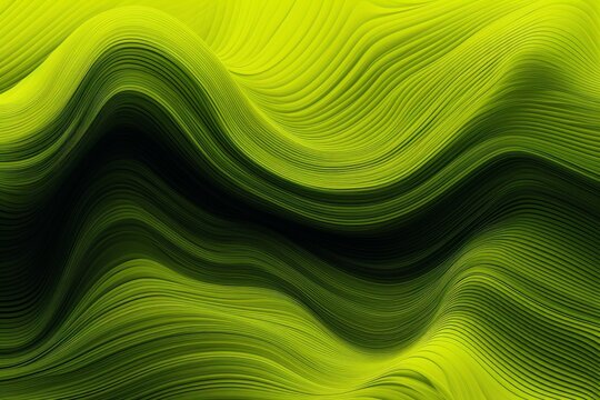 A vibrant green abstract background with flowing wavy lines