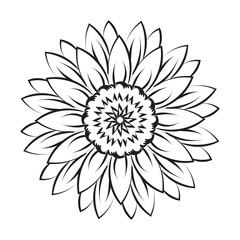 Flower Line Art for print or use as poster, card, flyer or T Shirt