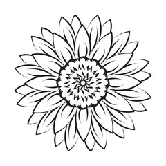 Flower Line Art for print or use as poster, card, flyer or T Shirt