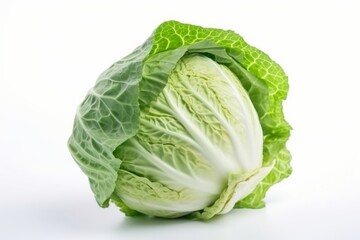 A fresh head of cabbage isolated on a white background