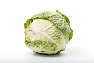 Fototapeta premium A fresh head of cabbage on a clean white background