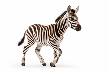 Fototapeta na wymiar a zebra walking across a white surface