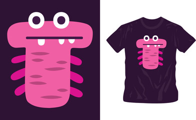 Halloween monster alphabet cool t-shirt design editable template