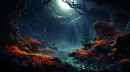 underwater landscape background