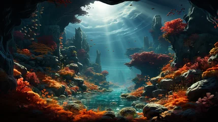 Fotobehang underwater landscape background © avivmuzi