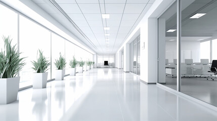 Blur focus of White open space office interior, background
modren office Day light
