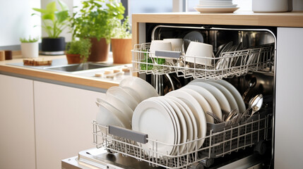Equipment dishes machine housework cleaning appliance kitchen plate household home modern dishwasher