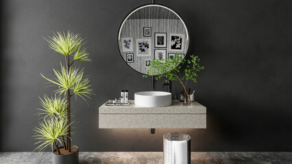 3d rendering modern bathroom vanity interior scene