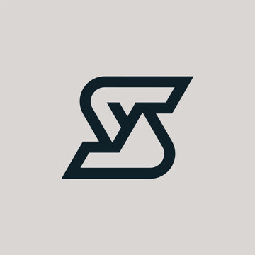 Modern initial letter SY or YS monogram logo