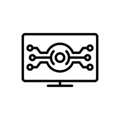 Black line icon for digital 