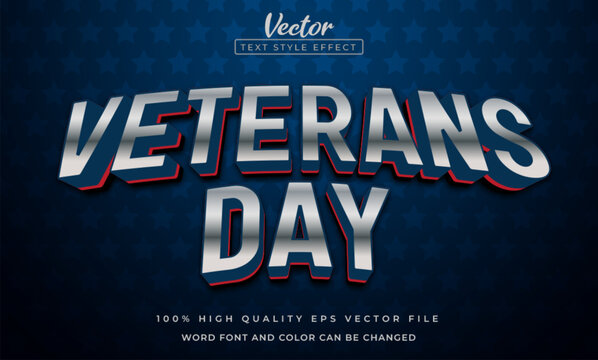 Veterans day celebration editable text effect