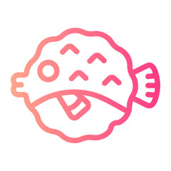 puffer fish gradient icon