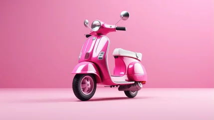 Photo sur Plexiglas Scooter pink motorcycle isolated on pink background