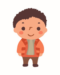 Vector isolated illustration of a little boy on a white background. The child is a boy.